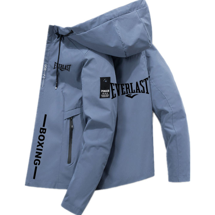 EVERLAST BOXING New Spring Autumn Brand Men's Windproof Zipper Jacket Casual High Quality Hooded Baseball Jacket Outdoor Sports