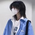 Wolf Tail Mannequin Head Men's and Women's Short Hair Men's Japanese Handsome Warrior Head Fluffy Center-Parted Bangs Anchovy Head Full-Head Wig Style.