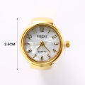Digital Quartz Finger Watch Ring/Punk Style Alloy Pointer Elastic Rings. 