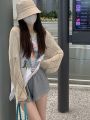 Shrugs Women Pure Simple All-match Crop Spring Personality Korean Style Lace-up Design Retro Sweater Hot Girls Chic Casual. 