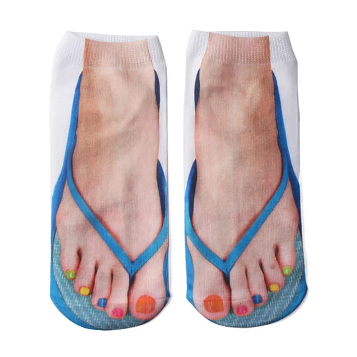 5%20Pair%20Flip%20Flop%20Socks%203D%20Pattern%20Manicure%20Print%20Running%20Socks%20Women%20-%20Image%206