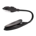 2X Mini Flexible Clip-on Bright Booklight LED Travel Book Reading Lamp White Light Book Holder Small Table Lamp Black. 