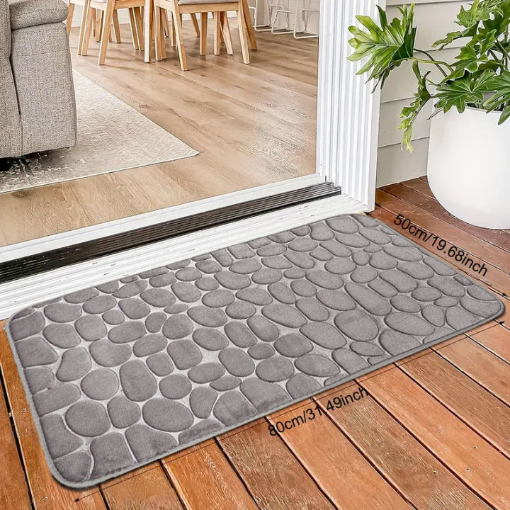 Bath%20Mat%20Cobblestone%20Bathroom%20Rug%20Floor%20Mat%20Memory%20Foam%20Bathmat%20Thick%20Soft%20Absorbent%20Non%20Slip%20Washable%20Carpet%20for%20bath%20shower%20-%20Image%202