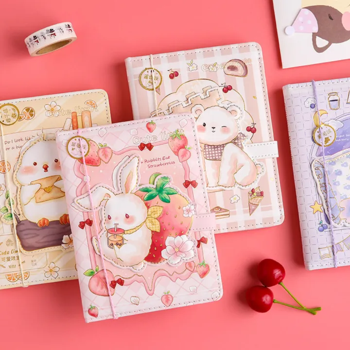 Cute   Notebook Magnetic Button Notebook Color Pages Notebook Illustration Notebook Student Planner Agenda