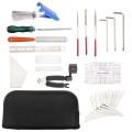 Guitar Tool Kit Repairing Maintenance Tools String Organizer String Action Ruler Gauge Measuring Tool Hex Wrench Set Files Fingerboard Guitar Fret Rocker Leveling. 