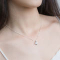 Minsheng Elegant White Chalcedony Plum Blossom Necklace Women's Niche Design Versatile Ins Simple Clavicle Chain Fashion Pendant. 