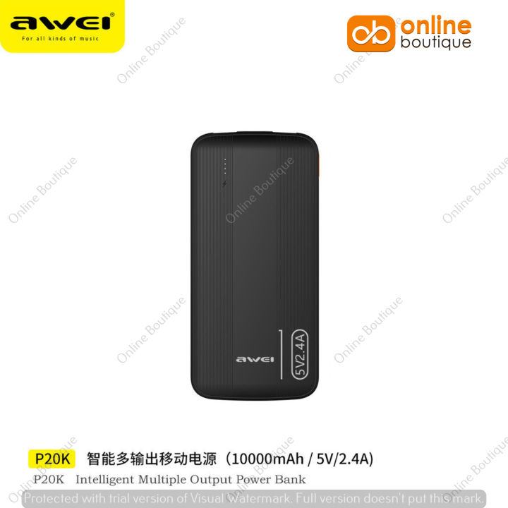 Awei P20K 10000mAh Powerbank 2.4A Slim PowerBank Dual Output