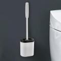 Silicone Toilet Brush with Brush Holder Wall Hanging Toilet Cleaning Brush Set Bathroom Tools professional design. 