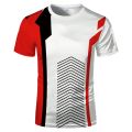 Summer Thin Section Round Neck Short Sleeve Simple Black Red and We Color Scheme Men's Top T-shirt Trend Bottoming Shirt Fash.