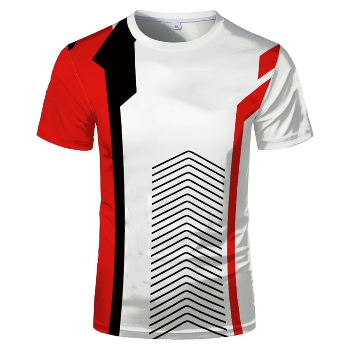 Summer%20Thin%20Section%20Round%20Neck%20Short%20Sleeve%20Simple%20Black%20Red%20and%20We%20Color%20Scheme%20Men's%20Top%20T-shirt%20Trend%20Bottoming%20Shirt%20Fash%20-%20Image%204