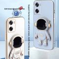 Tokifu For OPPO K10 5G Back Cover With Astronaut Folding Holder Luxury 6D Plating Case Soft Silicone Bracket Phone Cases. 