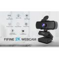 Fifine K420 Webcam 1440P, 2K Web Camera with Privacy Cover & Tripod for Laptop Desktop, Plug & Play 4MP HD USB Webcam with Built-in Mic for Live Streaming, Zoom Meeting, Online Class, Video Calling.