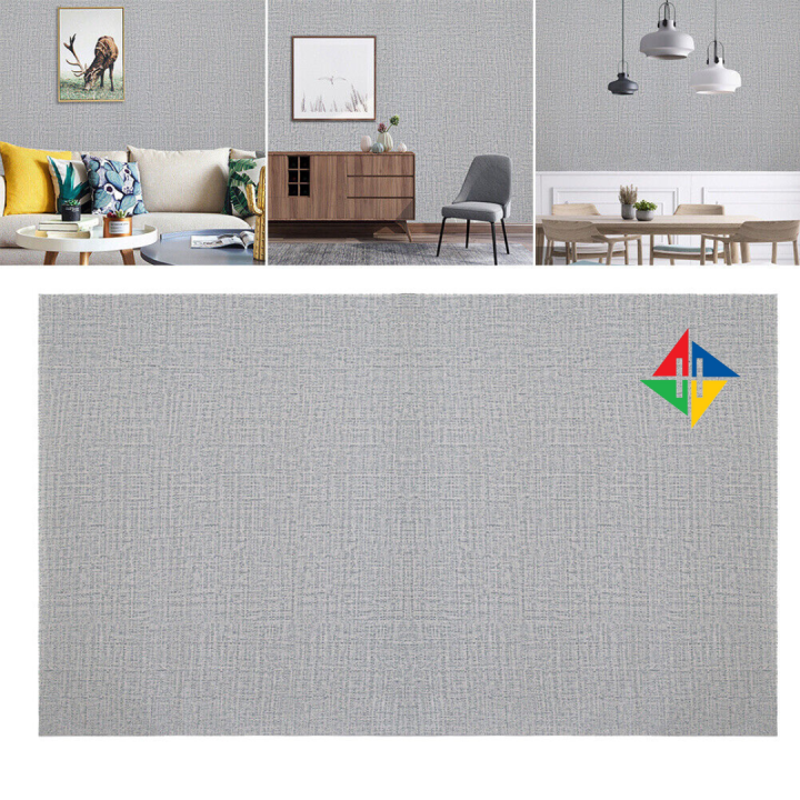 Self-Adhesive Grey Plain Linen Textured Wall Sticker Vinyl 60cmx120cm  Wallpaper Rolls ( 8 sqf )