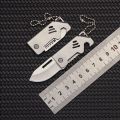 Camping Mini Foldable Knife D2 Steel Knife Mini Portable Sharp Open Box Knife Keychain Pendant Camping Jackknife. 