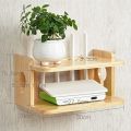 Wall-Mounted Wifi Router Shelf TV Shelf Wall Shelf Floating Shelf Router Set Top Box Shelf TV Background Wall Decoration Shelf Multifunctional Display Stand (Color : Pine Wood). 