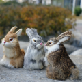 Realistic Faux Bunny Fur Model Animal Figurine Decor Simulation Bunny Fur A. 