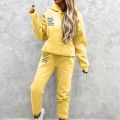 Fashion Tracksuit 2 Piece Set Winter Warm Sweatshirt Suit Women Drawstring Elastic Waist Long Pants Casual Autumn Tracksuit Sets. 