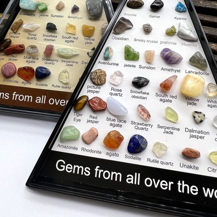36pcs/Set Rock Mineral Collection Geology Gem Kit Natural Gemstone Crystal Sets Geology Educational Kit For Holiday Kids Gifts