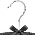 5 Pcs Women'S Satin Padded Hangers, Non-Slip Thick Foam Black Hangers.