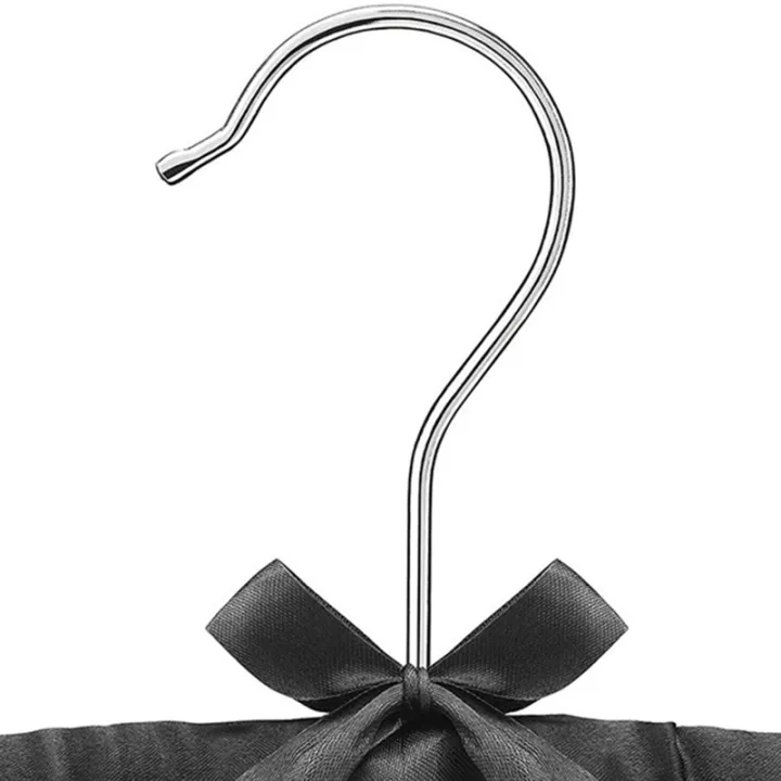 5%20Pcs%20Women'S%20Satin%20Padded%20Hangers,%20Non-Slip%20Thick%20Foam%20Black%20Hangers%20-%20Image%206