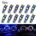 10Pcs T5 W1.2W 27 74 86 206 3SMD 3030 LED Car Interior Light Auto Side Light T5 LED Dashboard Gauge Instrument Lamp Bulbs car dashboard light lamp. 
