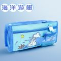 Canvas Pen Bag Large Capacity Girl ins Japanese Style Stationery Box Popular Student Stationery Storage Pencil Box. 