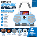 FITNESS WORLD - Rebound AB Roller 6 Wheel for Abdominal Exercises with Knee Pad , Elbow Support, Phone Holder for Home Gym Strength Workouts.