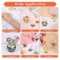 260Piece Shrinky Art Film Paper with Keychains Accessory Heat Shrink Plastic Sheet Kit Silver&White for DIY Handmade Craft. 