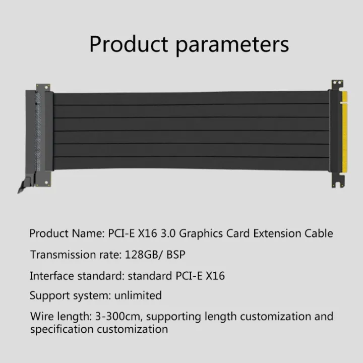 15/20/25/30/40/50/60cm%20Full%20Speed%203.0%20PCIE%20X16%20Riser%20Cable%20Graphics%20Card%20Extension%20Cable%20GPU%20PCI%20Express%20Riser%20Shielded%20Extender%20-%20Image%204