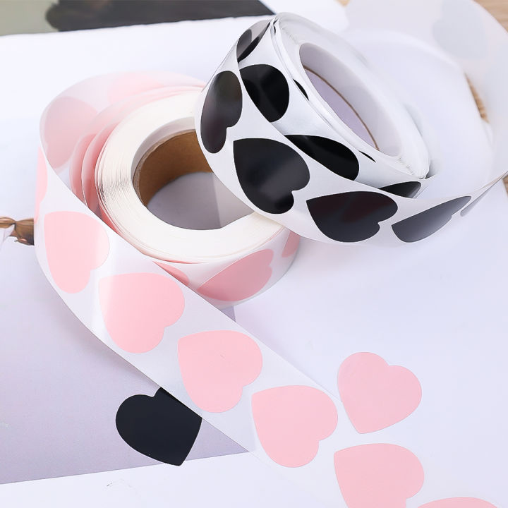 500Pcs/Roll%20Heart%20Decorative%20Sticker%20For%20Gift%20Box%20Black%20Pink%20Love%20Scrapbooking%20Self-adhesive%20Stickers%20Valentine's%20Day%20Wedding%20Decoration%20-%20Image%206
