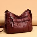 Crossbody Bag Women's 2020 New Soft PU Fashion Versatile Bag Multi-layer Korean Version Simple Washed Leather One Shoulder.