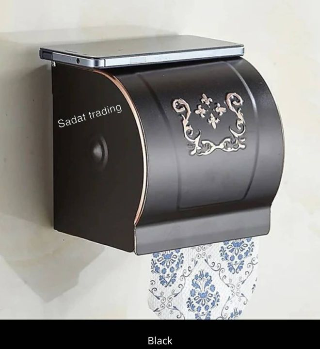 Antique%20Bronze%20Finish%20Tissue%20Holder%20/%20Toilet%20Paper%20Holder%20Wall%20Mounted%20Tissue%20Box%20Black%20-%20Image%203