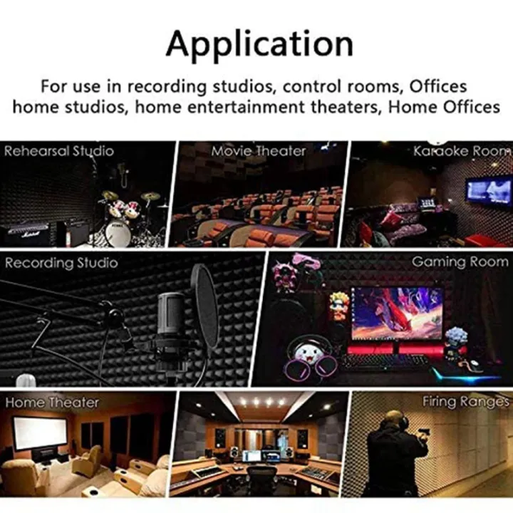 JDXHLAU%2024%20Pcs%20Acoustic%20Foam%20Board,Studio%20Wedge%20Tile,Acoustic%20Foam%20Soundproof%20Pyramid%20Studio%20Treatment%20Wall%20Panel%202.5X30X30cm%20-%20Image%203
