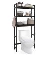 Freestanding 3-Tier Over-The-Toilet Organizer Rack – Waterproof Metal Bathroom Storage Shelf for Space-Saving.