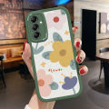 Hontinga for Samsung Galaxy A54 5G Back Cover PU Leather Beautiful Flowers Phone Case Soft Silicone Edge Mobile Cover. 