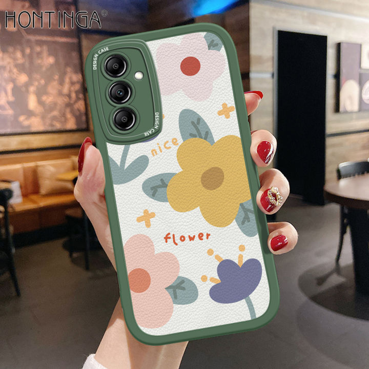 Hontinga%20for%20Samsung%20Galaxy%20A54%205G%20Back%20Cover%20PU%20Leather%20Beautiful%20Flowers%20Phone%20Case%20Soft%20Silicone%20Edge%20Mobile%20Cover%20-%20Image%202