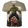 Boy Superhero Hulk Iron Man T-shirts for Kids Boys Clothes Anime T-shirt 3d Printed Young Children Cartoon Fashion Girl Tops Tee. 