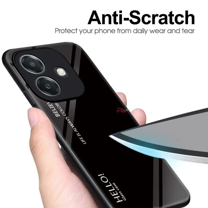 PlusCase%20for%20OPPO%20A3%20A3x%204G%205G%20Case%20Glass%20Hard%20Gradient%20Painted%20Shockproof%20Phone%20Back%20Cover%20-%20Image%203