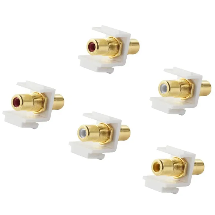 5-Pack%20Rca%20Keystone%20Jack%20Connector%20Socket%20Female%20Snap%20In%20Adapter%20Port%20Inline%20Coupler%20For%20Wall%20Plate%20-%20Image%202