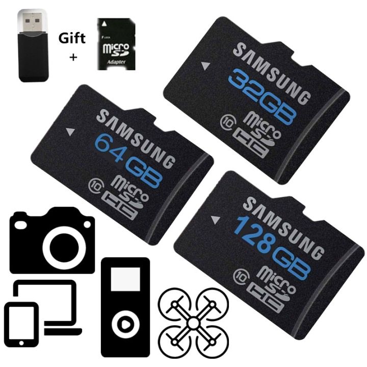 【Ready Stock+FREE Shipping+COD】Samsung Micro SD Memory Card 512GB 256GB 128GB 64GB Class10 TF Card + Reader