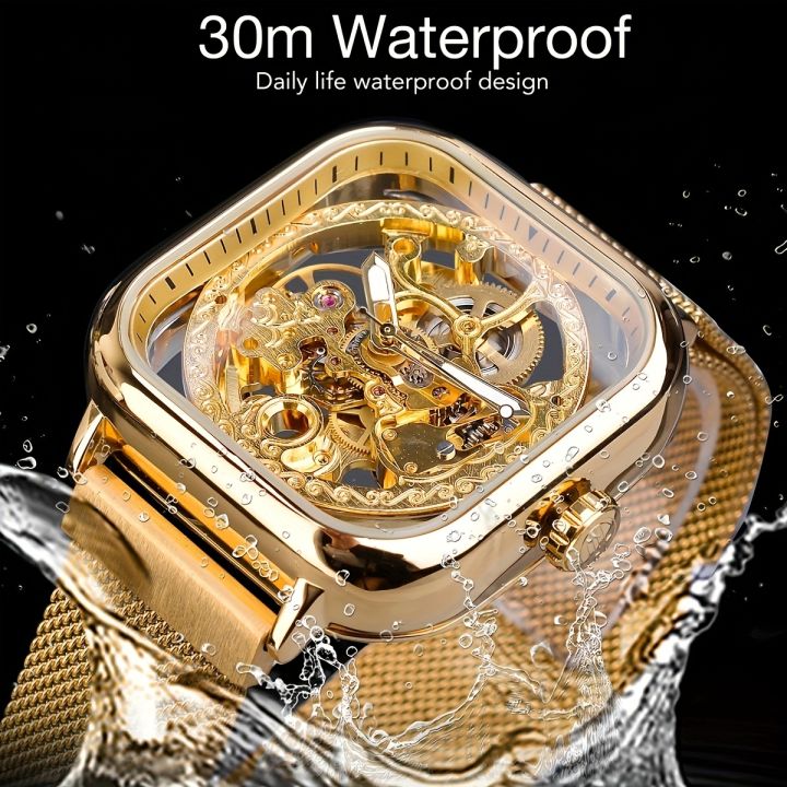 1pc Men's Mechanical Watch With Automatic Display, Ideal choice for Gifts