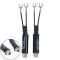 2Pcs UHF/VHF/FM/TV F cable 75-300 Ohm balun antenna matching transformer adapter.