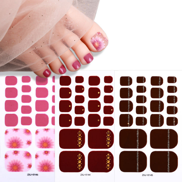Nail Stickers: Cute Hot Stamping Toe Nail Decorations - Waterproof & Sweat-Resistant - Ideal Nail Art Accessories for a Stylish Footwear Look - Easy to Apply & Remove - Perfect for Any Occasion