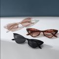 3 Pairs Per Set Small Cat Eye Sunglasses Women Cute Skinny Cat Eye Eyewear Retro Vintage Narrow Cateye Sunglasses Set.