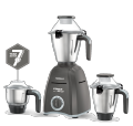 Havells Power Hunk 800 watt Mixer Grinder with 3 Wider mouth Stainless Steel Jar, Hands Free operation, SS-304 Grade Blade & 7 year motor warranty (Grey).