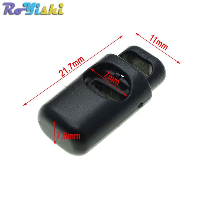 10pcs/pack%20Cord%20Lock%20Toggle%20Clip%20Stopper%20Plastic%20Black%20For%20Bags/Garments%20-%20Image%202