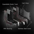 Forged Carbon Fiber Minimalist Slim Smart Wallets For Men Cashback Credit Card Holder Luxury Aluminium Wallet Rfid Money Clip.