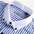 Quality all cotton striped long sleeved shirt, versatile business and casual men's top, cardigan shirt. 