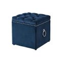 Square Sitting Sofa, Storage Stool Suitable for Bedroom, Living Room and Kitchen,Button Tufted Velvet Square Storage Ottoman with Handle for Living Room & Bedroom.
