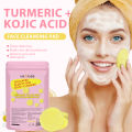 Turmeric Kojic Acid Facial Cleansing Pads Exfoliante Face Foam Cleanser Pad Deep Cleansing Clogged Pores Oil Dirt Dead Skin Care. 